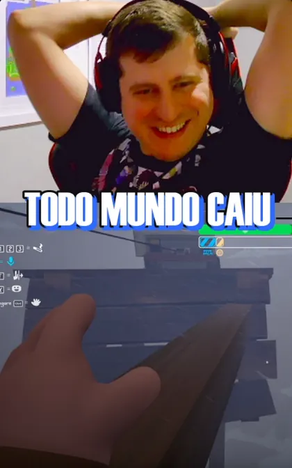 Short finalizado com o texto Todo mundo caiu