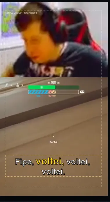 Preview vertical com legenda em destaque palavra por palavra